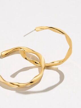Solo Gold Twisted Hoop Earrings - Women's Jewelry